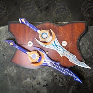 Daga metálica Colmillos de Antares - Réplica de Solo Leveling Arise / Daga Sombra Lunar de metal completo