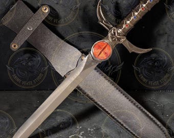 Sword of Omens 16” Metal Replica - Lion-O Thundercats Steel Dagger with Sheath