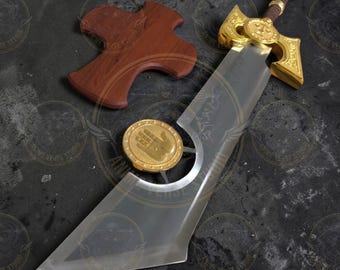 Ashbringer Metal Replica - World of Warcraft Life Size Sword - 13lb Heavyweight Full Metal Greatsword - Paladin Cosplay Prop - 119cm