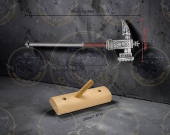 Elden Ring Hammer Replica 27” LARP Foam Weapon - Skyrim Champion’s Cudgel Prop - Lightweight Safe Cosplay Hammer