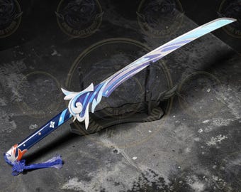 Genshin Impact Ayato Sword - Haran Geppaku Futsu Metal Replica - Kamisato Ayato Katana - Full Tang Cosplay Prop - Gift for Genshin Fans