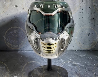 DOOM Eternal Raider Mask – Full Face Resin Cosplay Helmet | Engraved Horror Mask for Halloween, Comic-Con, Game & Movie Fans