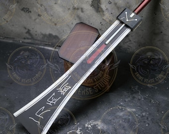 Hardedge Sword 50” Metal Replica - Final Fantasy VII Cloud Strife - Life Size FF7 Cosplay Prop - Heavy Steel Gamer Gift