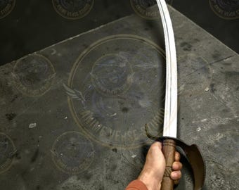 Hand-Forged Pirate Cutlass - 38” High Carbon Steel Master Sword | High Polished Naval Blade | 1:1 Scale Historical Replica