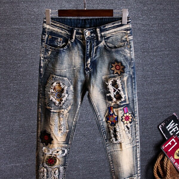 Patchwork Jeans Etsy