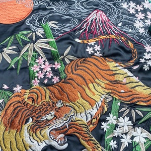 Embroidered Tiger Jacket, Japanese Yokosuka Jacket, Vintage Embroidered ...