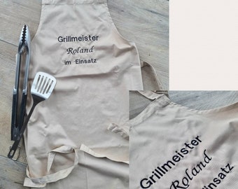 Grillschürze Kochschürze Backschürze mit Text personalisiert