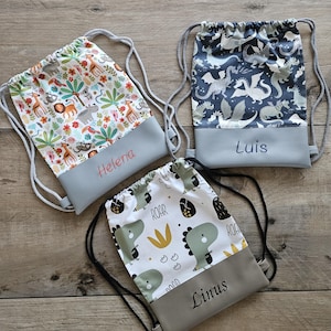 Kinderturnbeutel personalisiert mit dem Namen Turnbeutel Beuteltasche