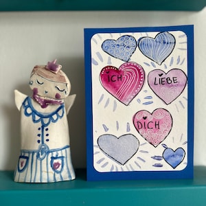 Kunstkaart 166 - I LOVE YOU (origineel, uniek stuk, DINB6)