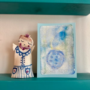 ART CARD 114 - HAPPY FESTIVAL (originale, pezzo unico, DINB6)