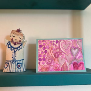 Art card 175 - Los corazones se aman (pieza original, única, DINB6)