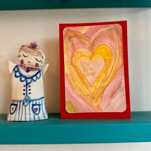 Carta artistica 108 - Cuore di affermazione - IO SONO AMORE (originale, pezzo unico, DINB6)
