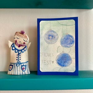Carta artistica 119 - Buone Feste (originale, pezzo unico, DINB6)