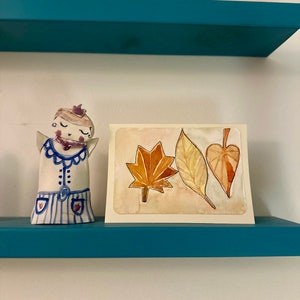 CARTE ART 133 - Feuilles scintillantes au vent (pièce originale, unique, DINB6)