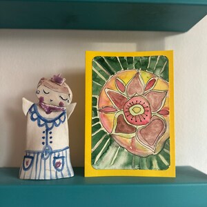 KUNSTKAART 85 Herfststraalmandala van levensvreugde (origineel, uniek stuk, DINB6)