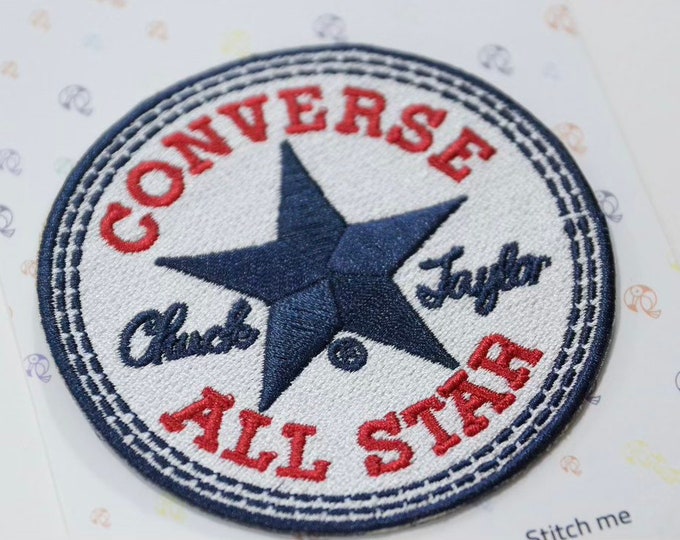 Converse All Star Logo Embroidery Design Patch Iron On Etsy