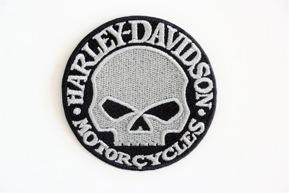 harley davidson patch embroidered in imitation leather skull H.D. free  shipping