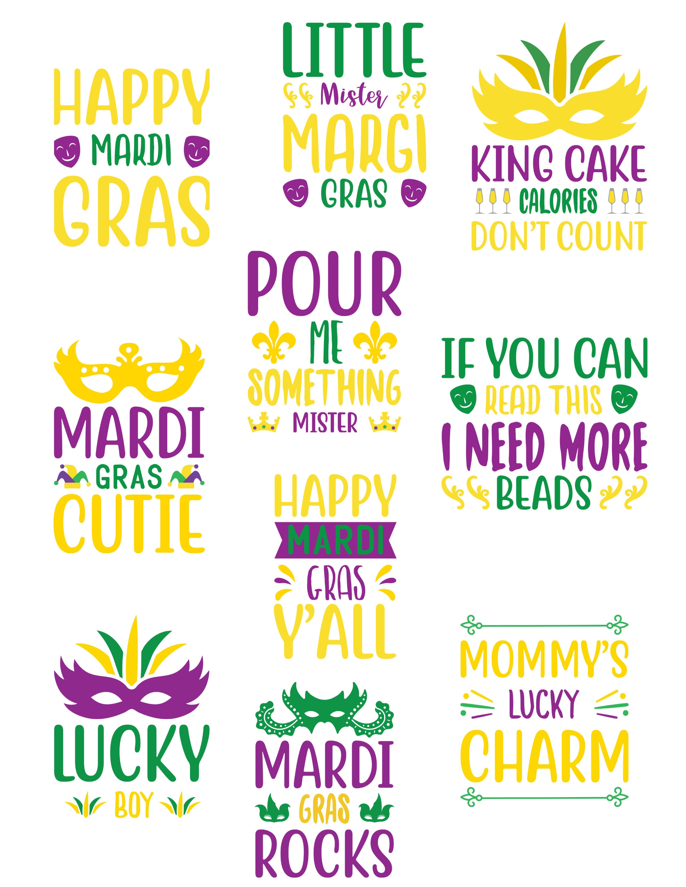 Mardi Gras Stickers by Kitefaster