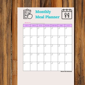 Printable Meal and Workout Planner - Etsy