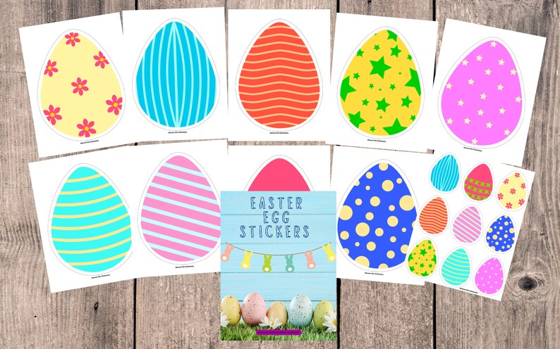 Easter Egg Stickers Digital Download Printable Decorations for Easter ...