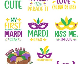 Mardi Gras Stickers by Monroe Chic Stationery