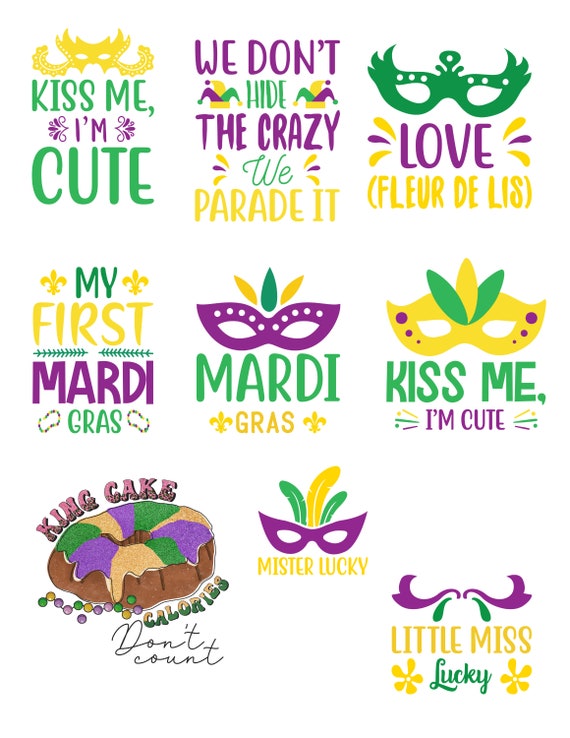 Printable Mardi Gras Stickers 