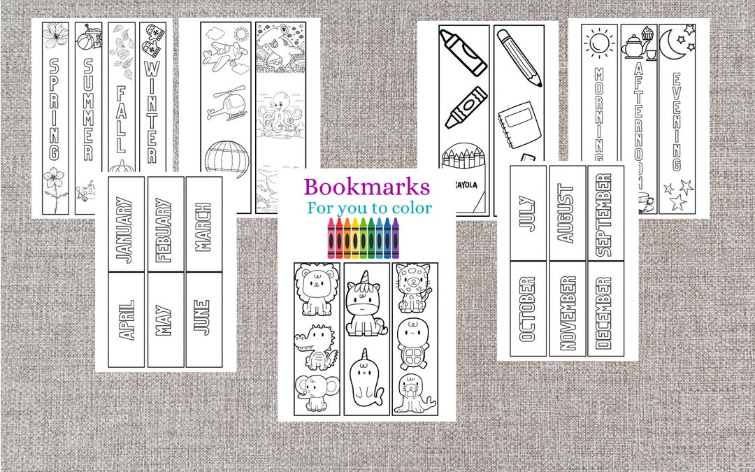 Printable Bookmarks to Color - Etsy