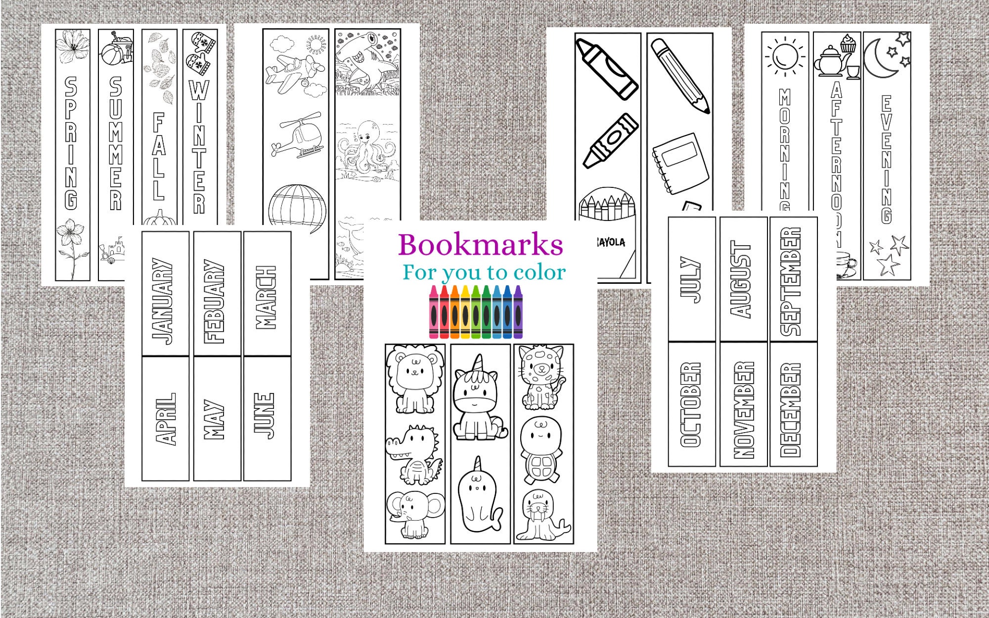 Printable Bookmarks to Color - Etsy