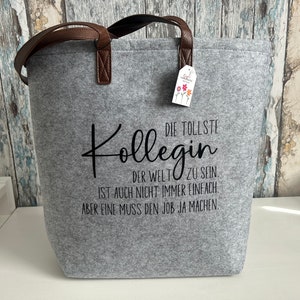 Filztasche "TOLLSTE KOLLEGIN" - personalisiertes Geschenk  für die Arbeitskollegin/Chefin - mit Namen