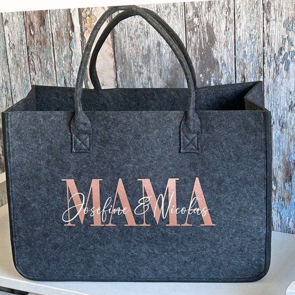 Personalisierte XXL Filztasche für die MAMA freie Textwahl personalisiert mit Namen