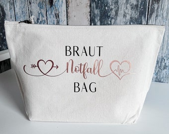 Kosmetiktasche Trauzeuginnen Braut Notfall Bag Gr. S M L verschiedene Farben Braut Notfall Tasche personalisiert mit Namen