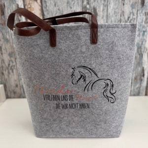Personalisierte Filztasche "Pferde"  personalisiertes Geschenk für Pferdemädchen und Frauen