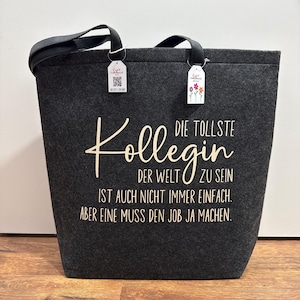 Felt bag "COOLEST COLLEAGUE" - personalized gift for your female colleague/boss - with name - personalized bag image 4