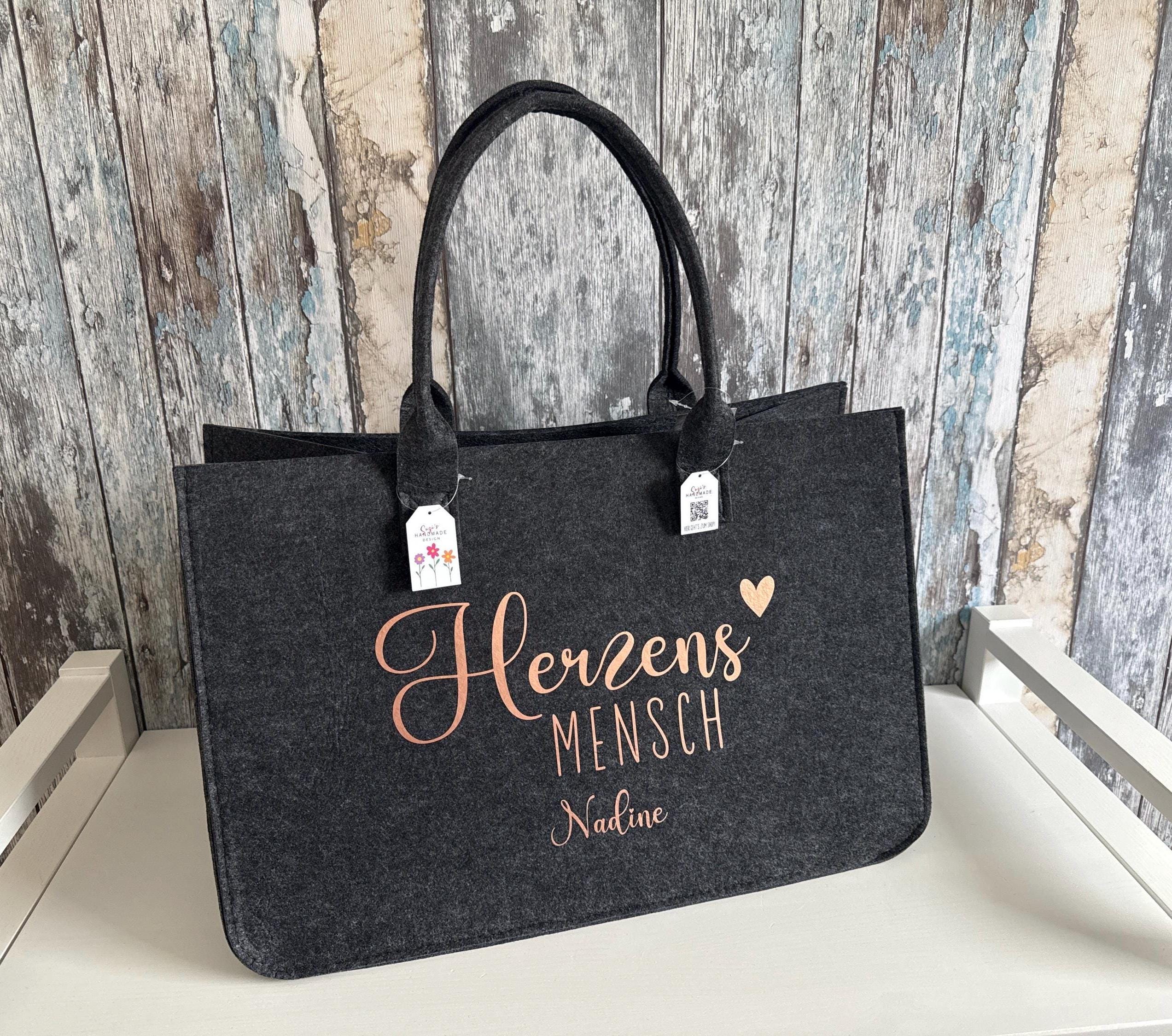 XXL felt bag HEARTSMENSCH - personalized gift - with name on request - gift idea for her & him
