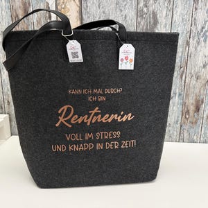 Filztasche "KANN ICH DURCH?" Geschenk  für die Rentnerin - personalisiert mit Namen - personalisierte Tasche - Tasche für Rentnerin