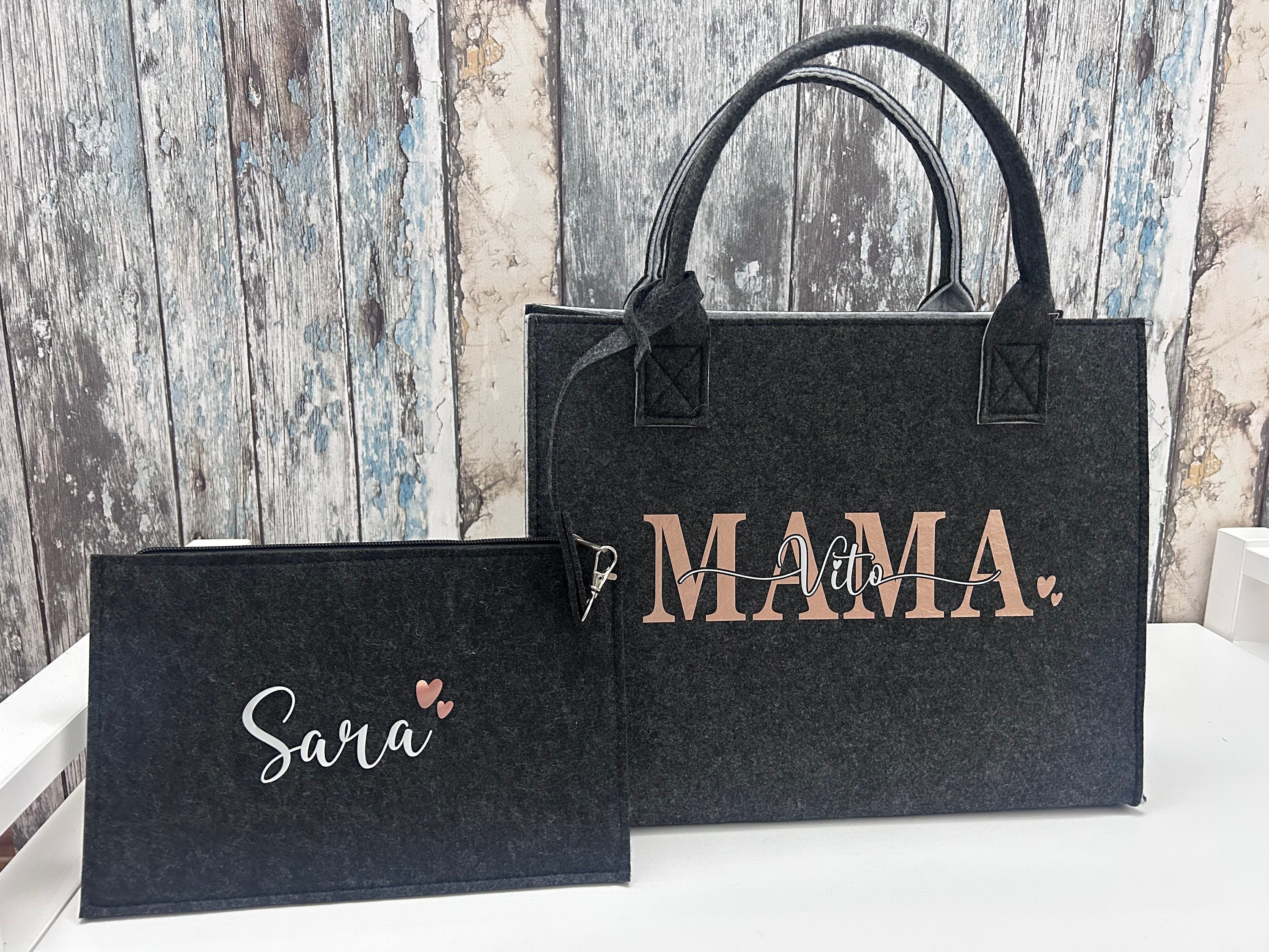 Felt Bag FAMILY With Removable Inner Pocket Free Text Choice