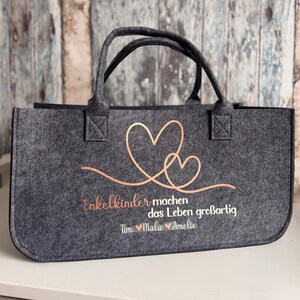 Personalisierte XL Filztasche ENKELKINDER personalisiertes Geschenk - mit Namen der Enkelkinder