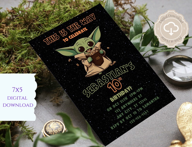 Star Wars Birthday Invitation Star Wars Digital Invitation Etsy