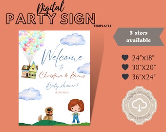 UP Girl Baby Shower Sign, UP Baby Shower Sign, Little Scout Sign, Girl Poster, Girl Scout, Do It Yourself 5x7 IN, Adventure Baby Shower