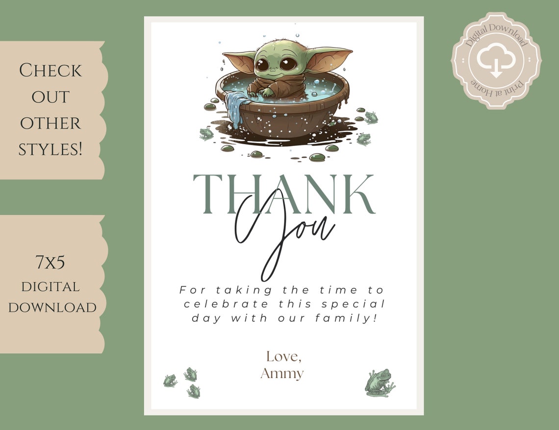 Star Wars Baby Shower Grogu Baby Shower Invitation Baby Yoda Etsy