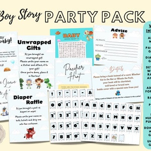 Toy Boy Story Party Pack DIY, Digital Printouts, DIY Boy Story Birthday, Print at Home It&#39;s a Boy Story, Boy Story Event Cutouts, Boy Story