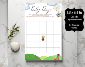 Bingo Baby Up DIY, impresiones digitales, Baby Shower DIY Up, juegos para baby shower para imprimir en casa, imprimible para evento Baby Up, juego de bingo Baby Up, 8,5 x 5,5