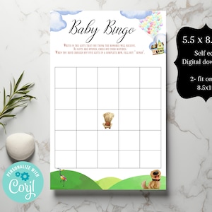Baby UP Bingo DIY, Digital Printouts, DIY Up Baby Shower, Print at Home Shower Games, Baby Up Event Printable, Baby Up Bingo Game, 8.5 x 5.5