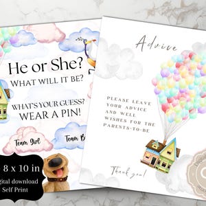 Baby UP Reveal Signs, Digital Printouts, DIY Up Baby Reveal, Print at Home, Baby Up Event Printable, Baby Up signs, 2 - 8 x 10 in