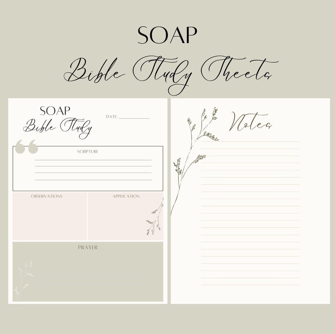SOAP Bible Study Printable SOAP Worksheet Instant Download Etsy