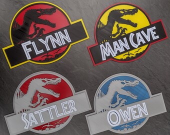 Jurassic Park/world Door Signs, NEW DESIGNS AVAILABLE, Various Colours ...