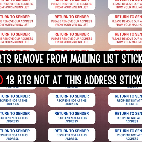 Return To Sender stickers for unwanted mail
