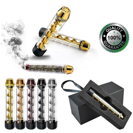 2 Pack Twisty Glass Blunt Smoking Pipe Tobacco Cigar Metal Etsy