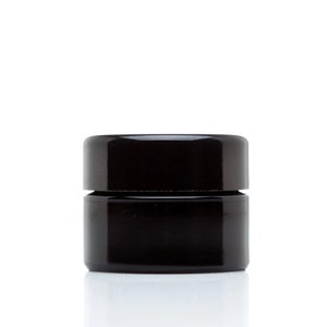 15ml UV Glass Jar with Black Screw Top Lid | Smell Proof | Leak Proof | UV Mason Stash Jar Storage Container Canister