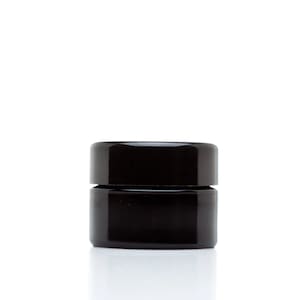 10ml UV Glass Jar with Black Screw Top Lid | Smell Proof | Leak Proof | UV Mason Stash Jar Storage Container Canister